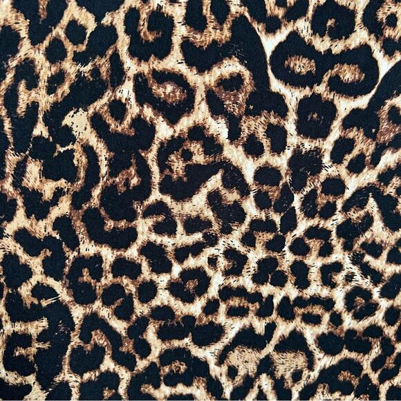 Chico's 3 XL Animal Annie Dress Leopard Spot 3/4 Sleeve Stretch Shift Midi NWOT - Picture 5 of 10